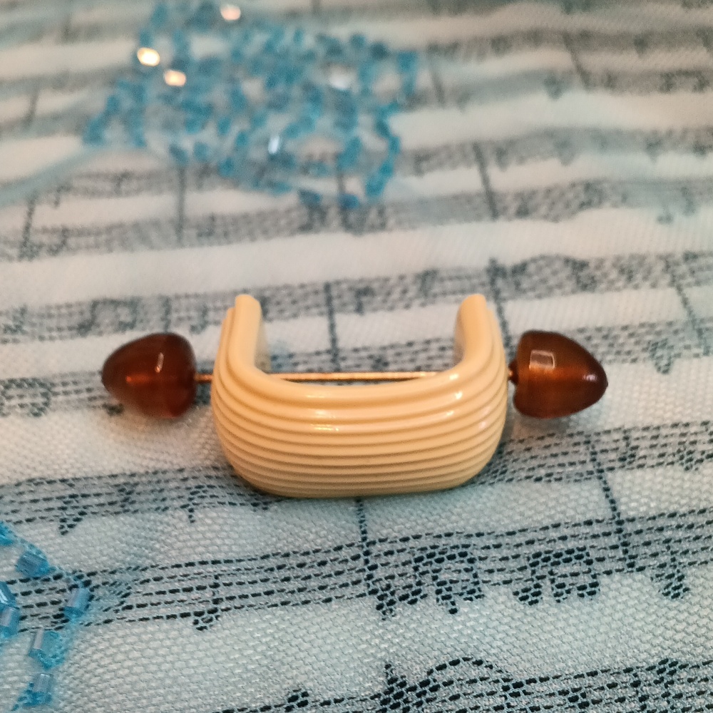 Antique Art Deco Celluloid Collar Bar Scarf Ring
